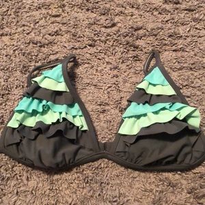 Ruffled Triangle Bikini Top